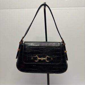 ✨Anne Klein Black Crossbody Shoulder Bag with Gold Accents